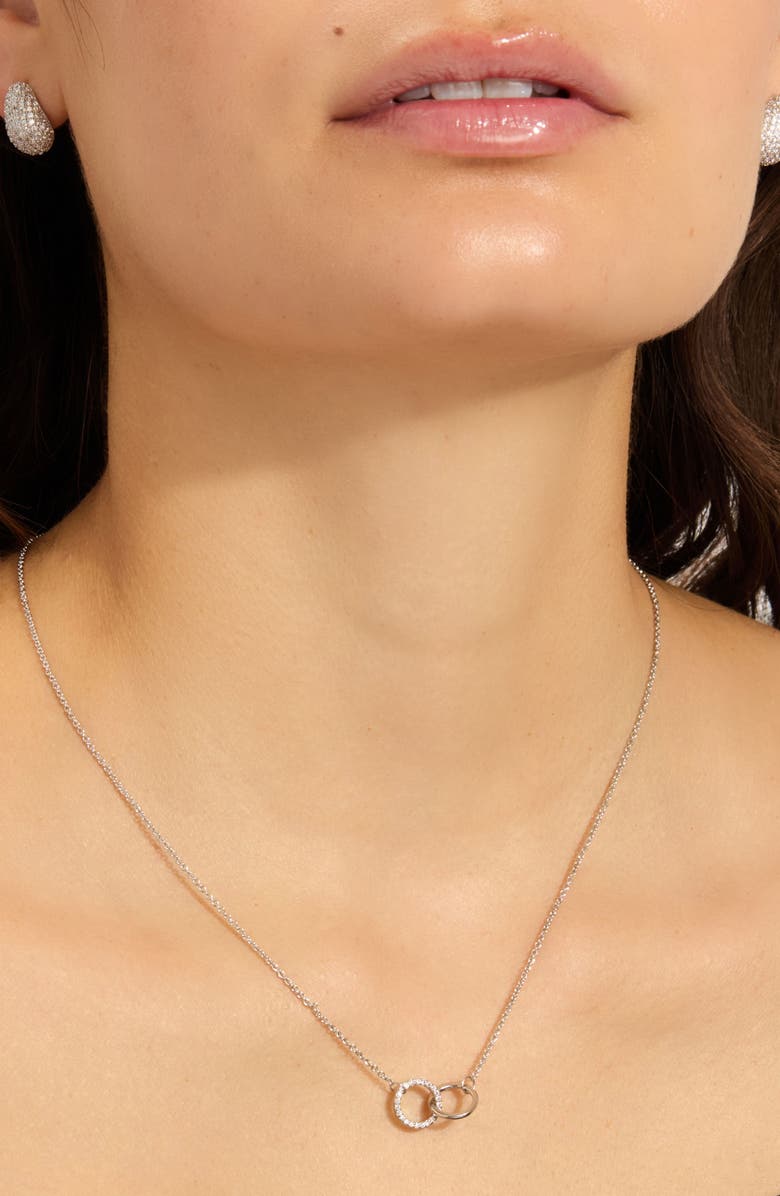 Adornia Pavé Pendant Necklace, Alternate, color, Silver