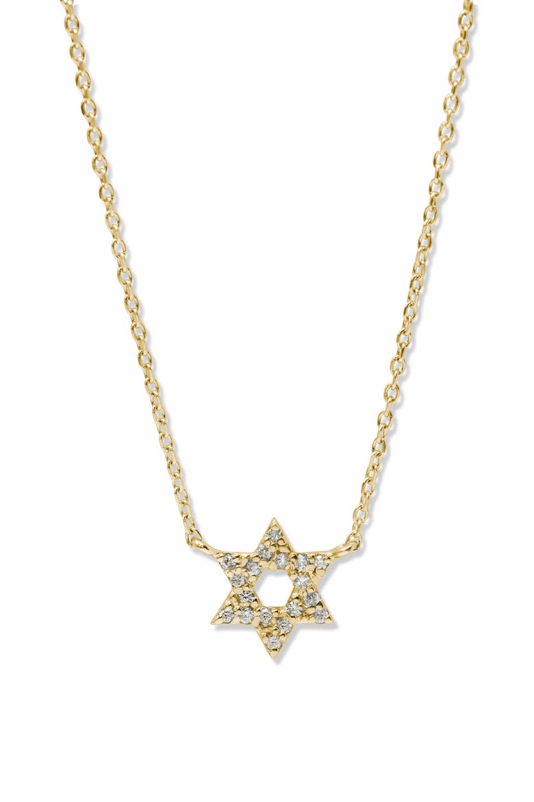 Love Letter Pavé Diamond Star of David Pendant Necklace, Main, color, GOLD
