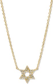 Anzie Love Letter Pavé Diamond Star of David Pendant Necklace