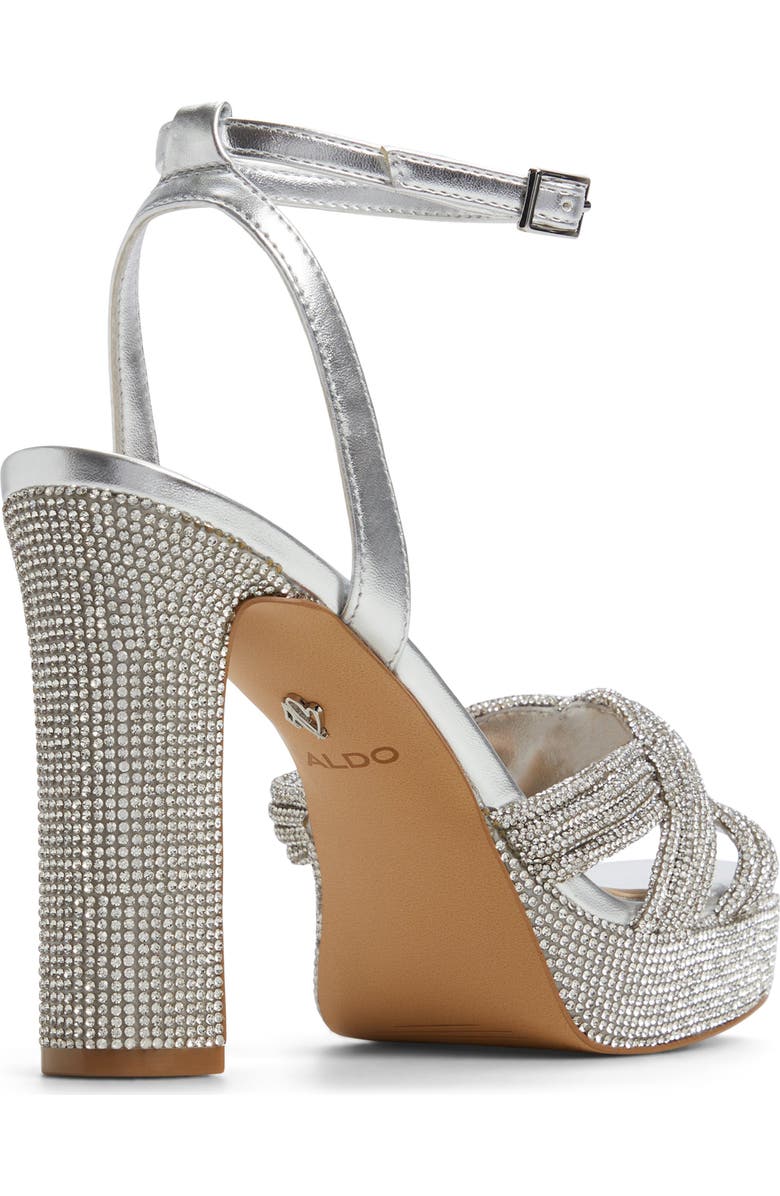 ALDO Shimma Platform Ankle Strap Sandal, Alternate, color, Silver