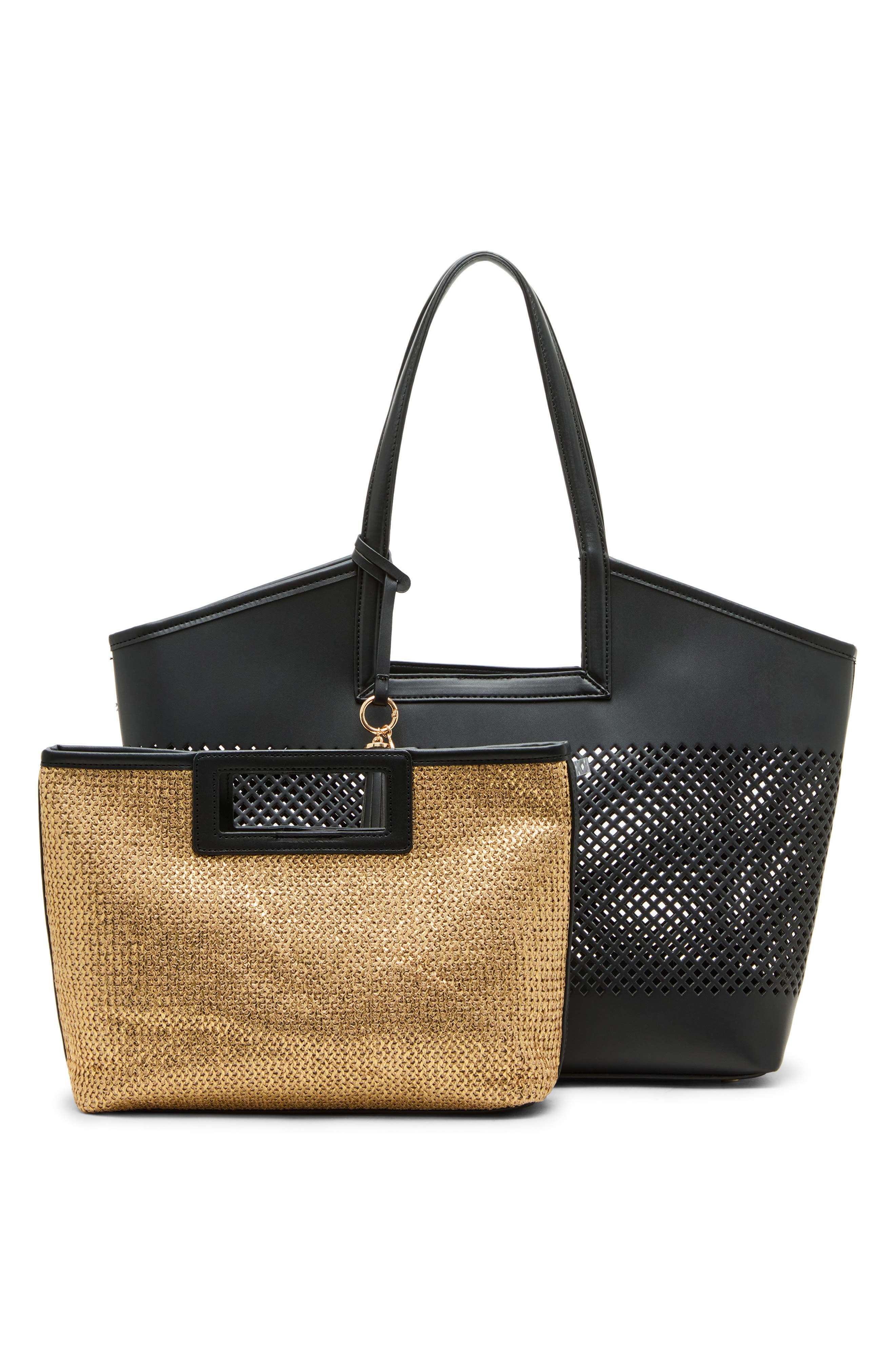 Anne Klein Large Perforated Tote Bag, Alternate, color, 