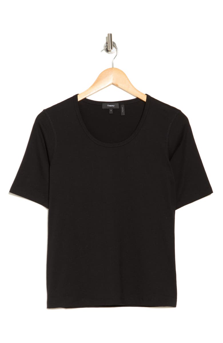 Theory Junia Pima Cotton T-Shirt, Alternate, color, Black