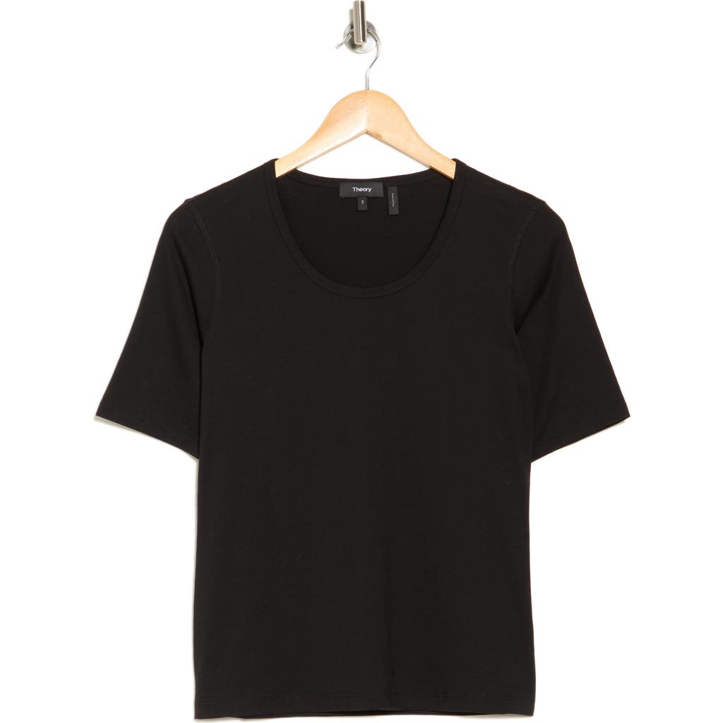 Theory Junia Pima Cotton T-shirt In Black