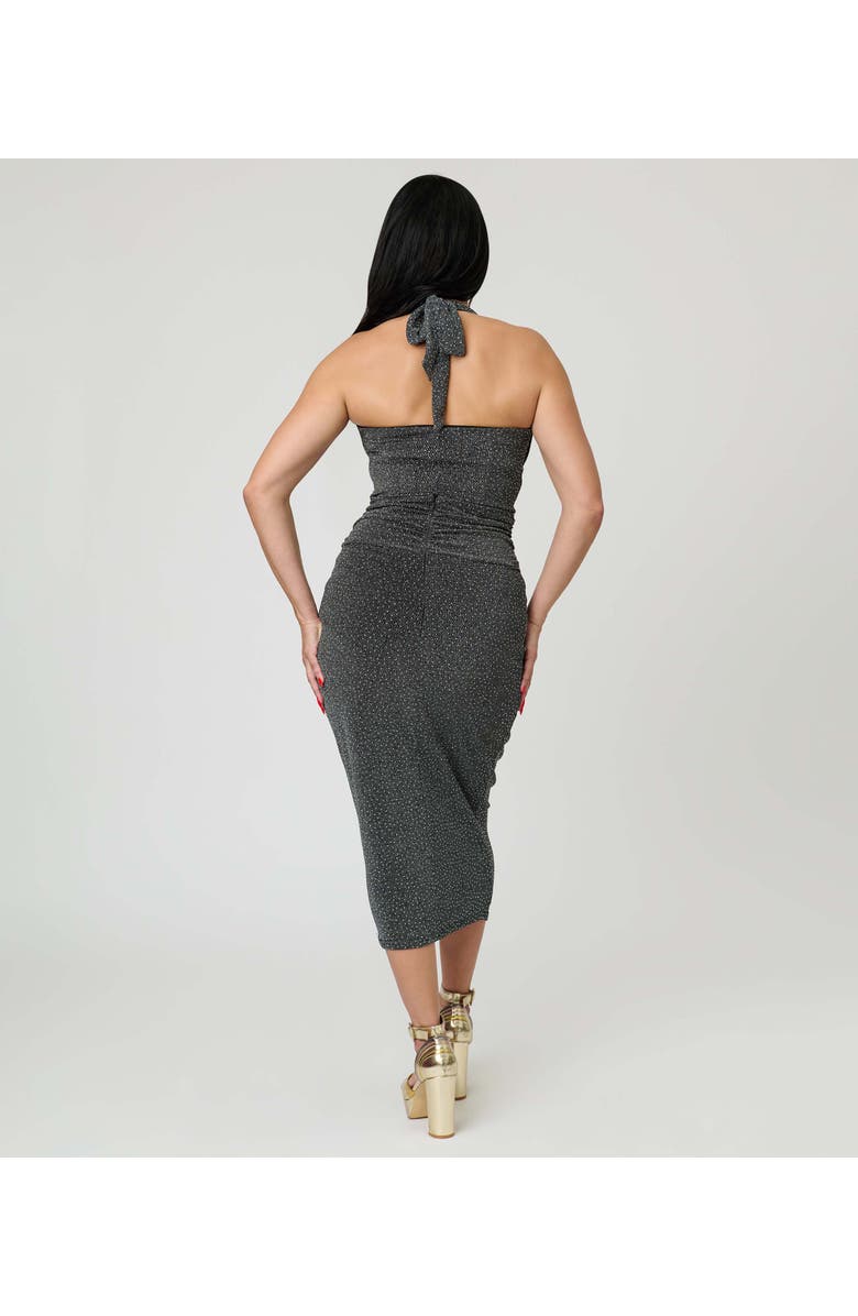 Unique Vintage Romper & Sarong Set, Alternate, color, Black & Silver Metallic