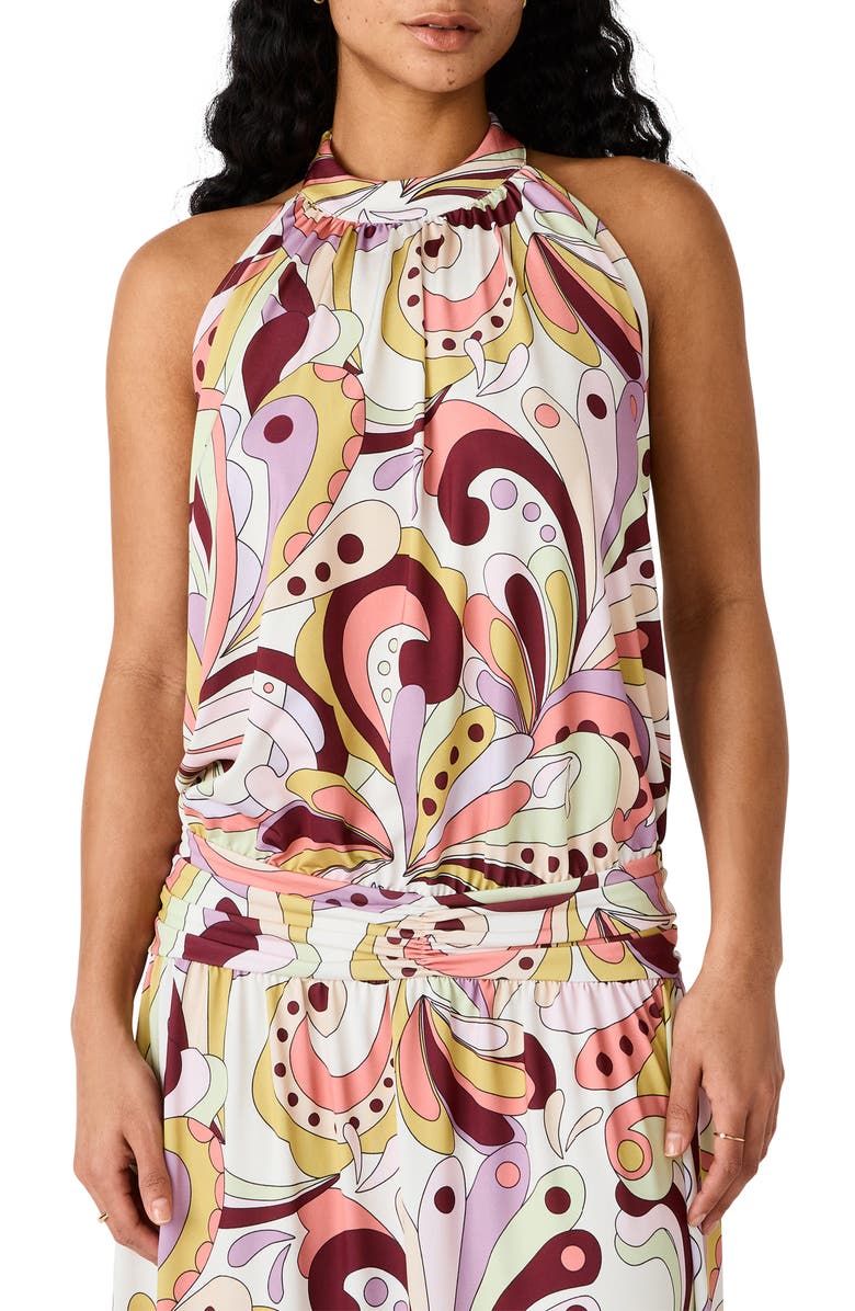 Steve Madden Gala Print Halter Maxi Dress, Alternate, color, Paisley Pop