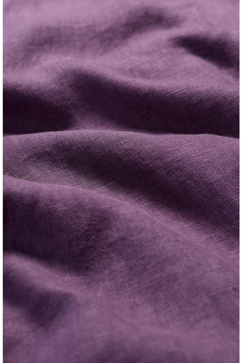 Carved Wood Linen Midi Dress, Alternate, color, SLOE