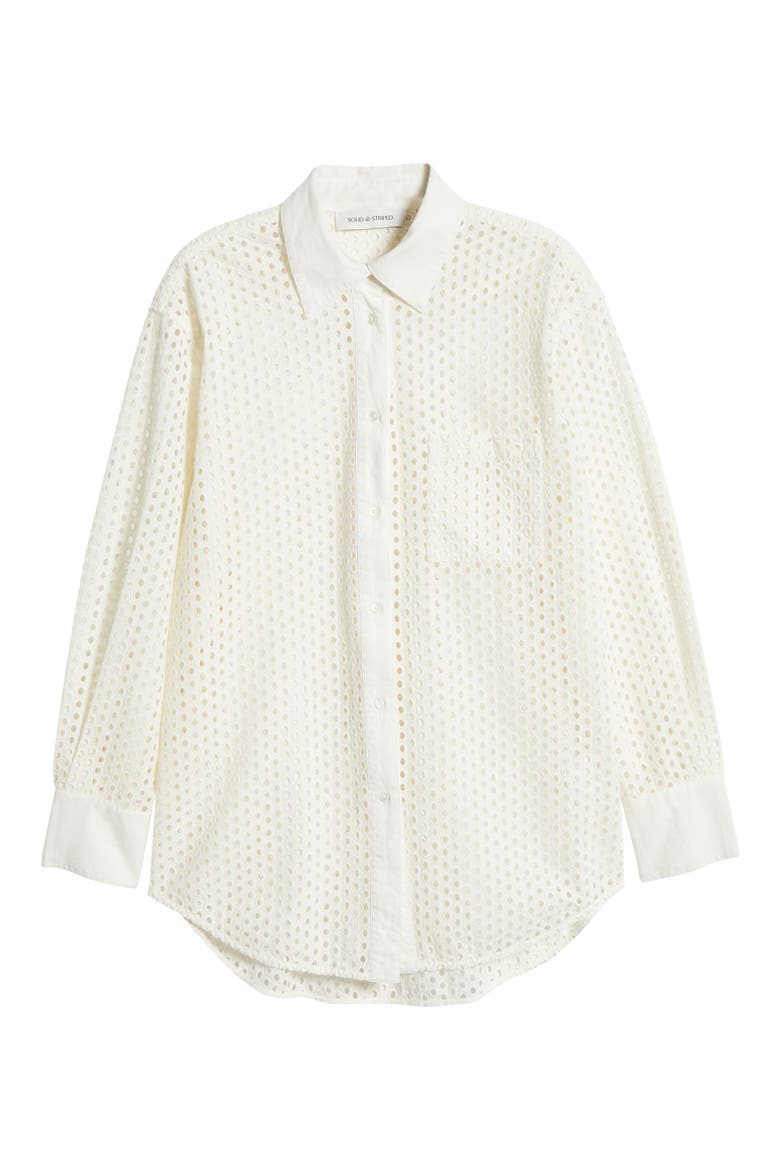 The Bronte Embroidered Eyelet Long Sleeve Cover-Up Tunic Shirt, Alternate, color, BRULE