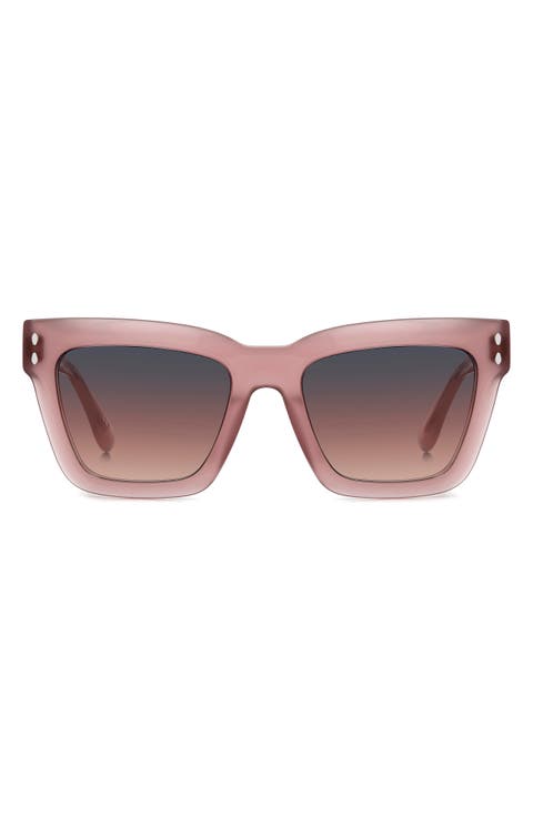 53mm Gradient Rectangular Sunglasses