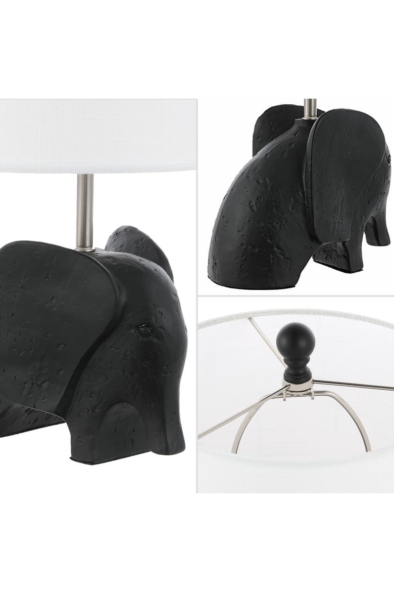Koda Eclectic Southwestern Resin/Iron Elephant LED Kids' Table Lamp, Alternate, color, Black