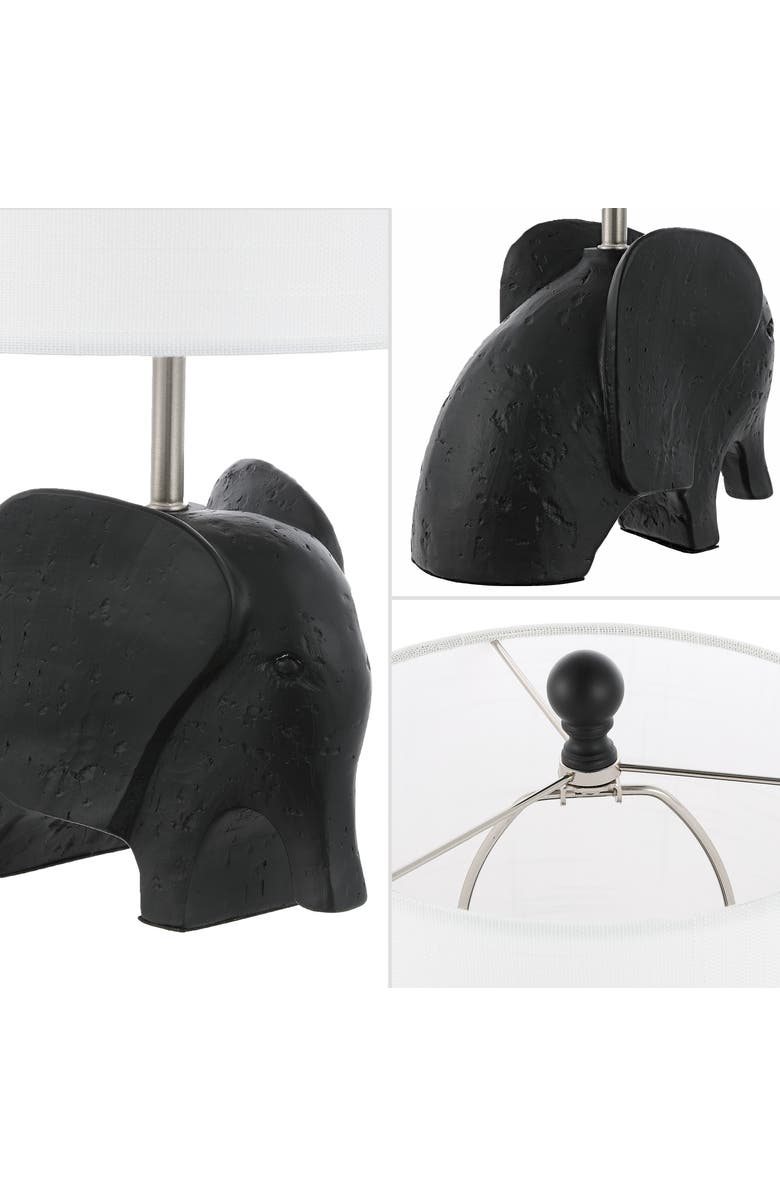 JONATHAN Y Koda Eclectic Southwestern Resin/Iron Elephant LED Kids' Table Lamp, Alternate, color, Black