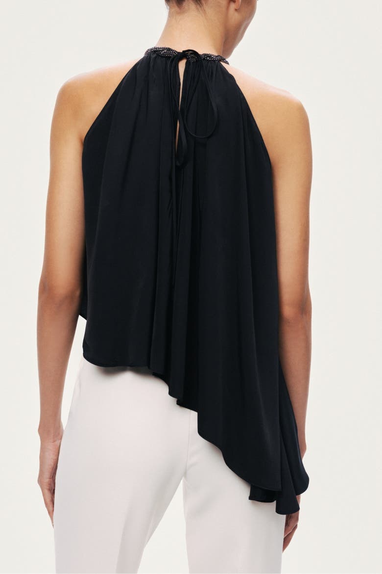 Embellished Halter Blouse, Alternate, color, Black