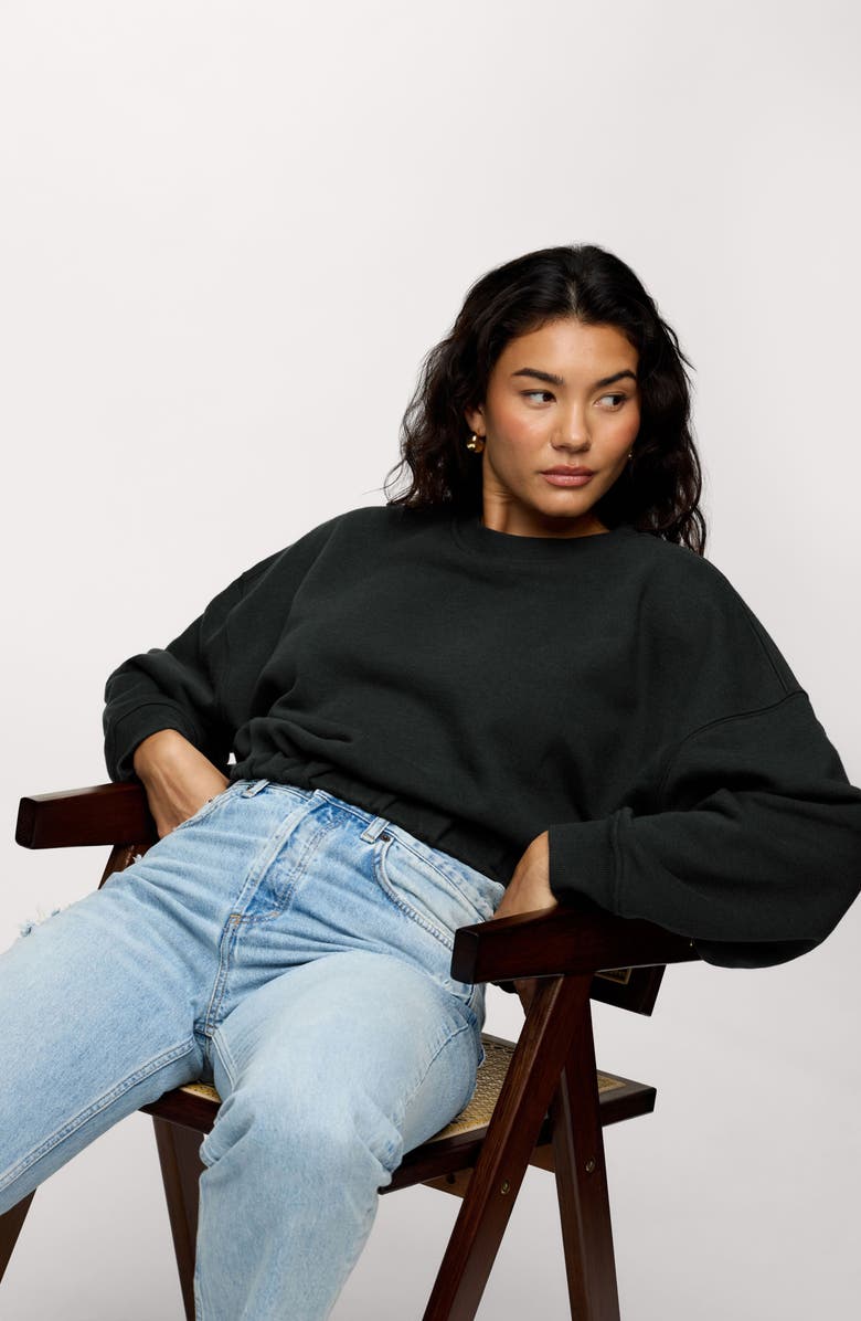 nuuds Cinch Waist Fleece Sweatshirt, Alternate, color, 