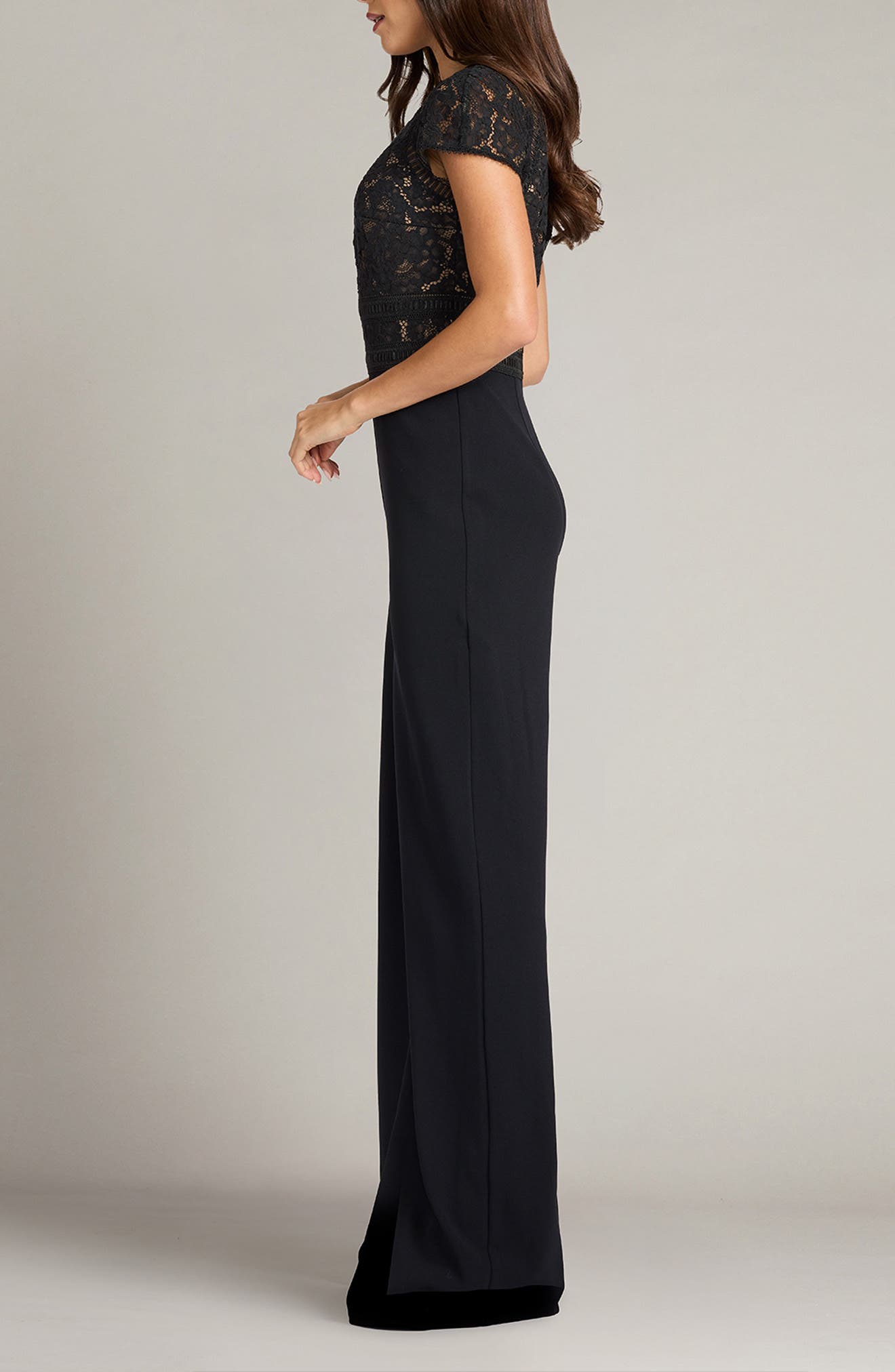 Tadashi Shoji Lace Top Crepe Jumpsuit (Women) | Nordstrom