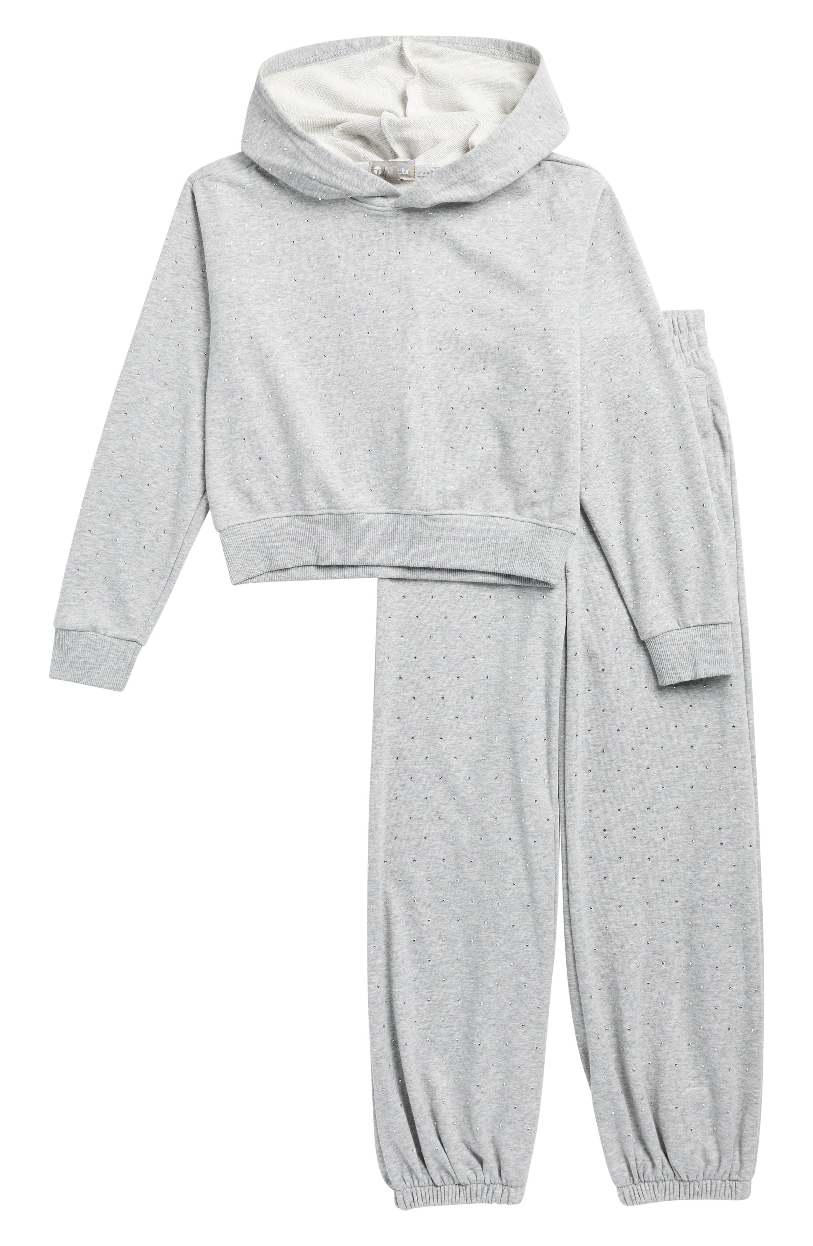 Tractr Kids' Crystal Accent Hoodie & Jogger Set
