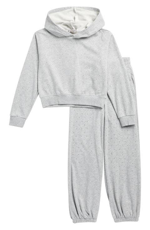 Kids' Crystal Accent Hoodie & Jogger Set (Big Kid)