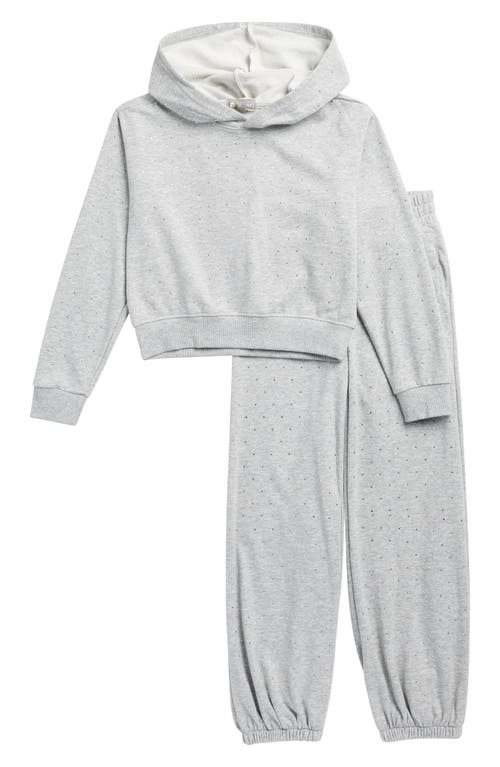 Tractr Kids' Crystal Accent Hoodie & Jogger Set In Gray
