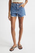 Alexander Wang Bite Logo High Waist Cutoff Denim Shorts
