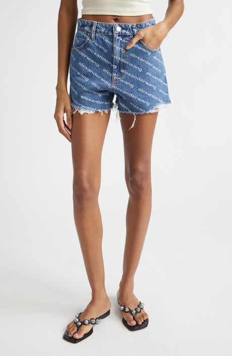 Bite Logo High Waist Cutoff Denim Shorts