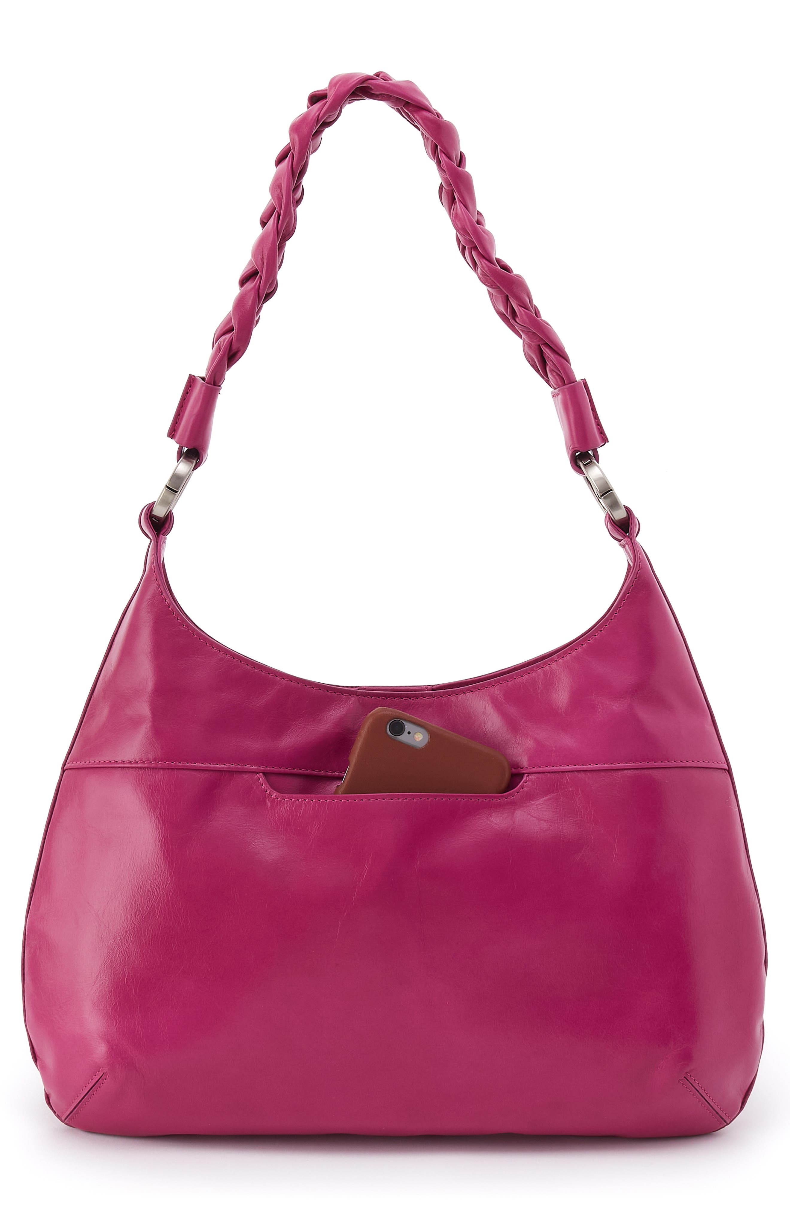 Madison Leather Shoulder Bag, Alternate, color, CACTUS FLOWER