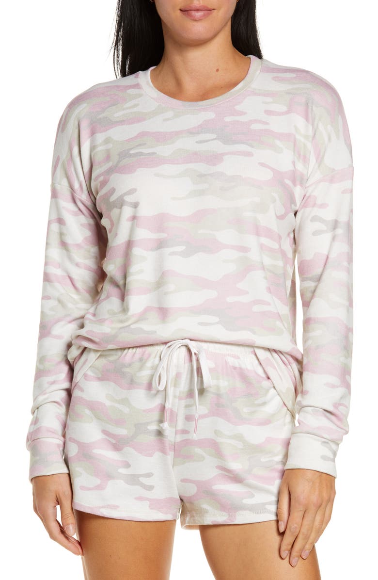 PJ Salvage Peachy Party Camouflage Pajama Top, Main, color,