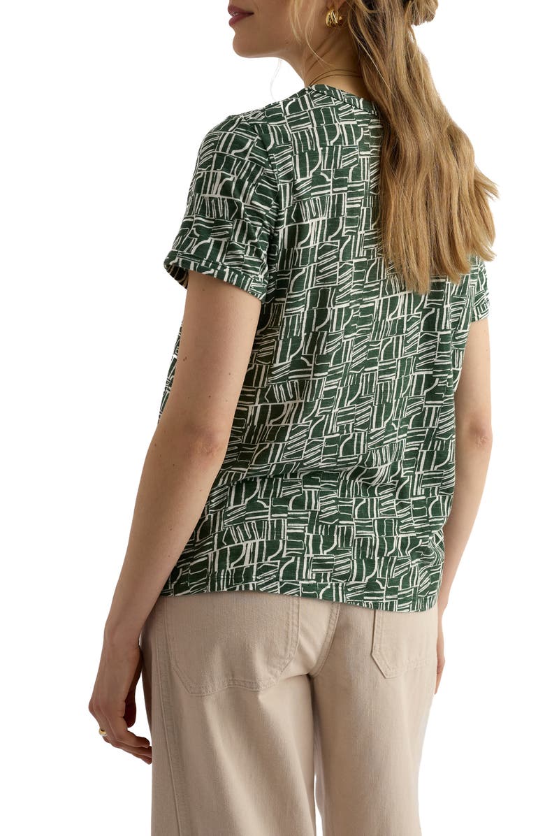 Seasalt Cornwall Waterflow Abstract Print Organic Cotton Top, Alternate, color, Wall Lines Treetop