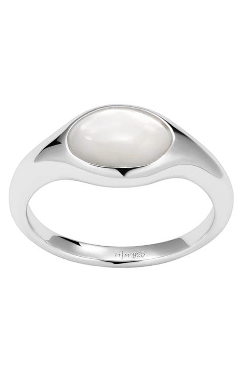 Mother of Pearl Signet Ring
