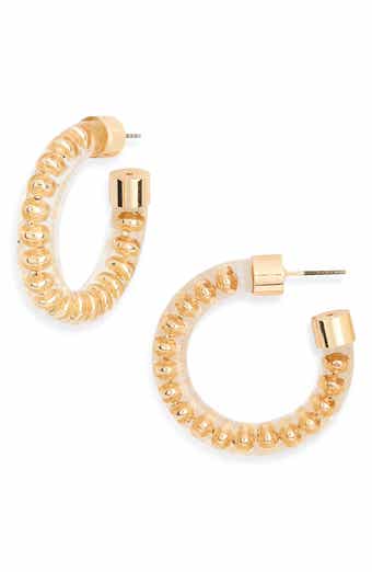 Resin Beaded Hoop Earrings
