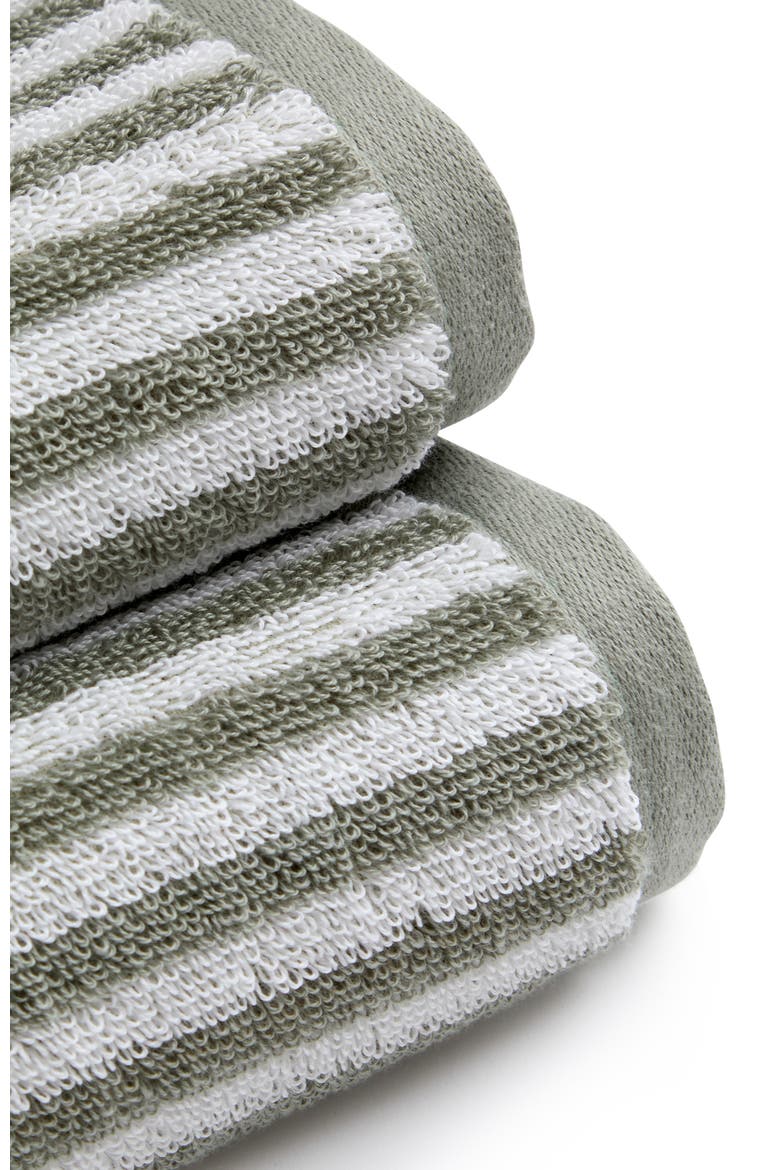 Portobello Stripe Coastal Inspired Hand Towels, Alternate, color, Sage