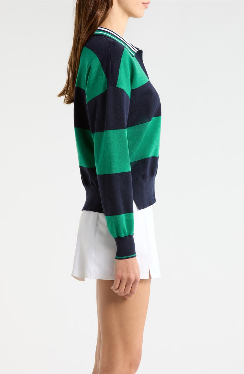 G/FORE Stripe Merino Wool Rugby Sweater, Alternate, color, Twilight / Dark Clover