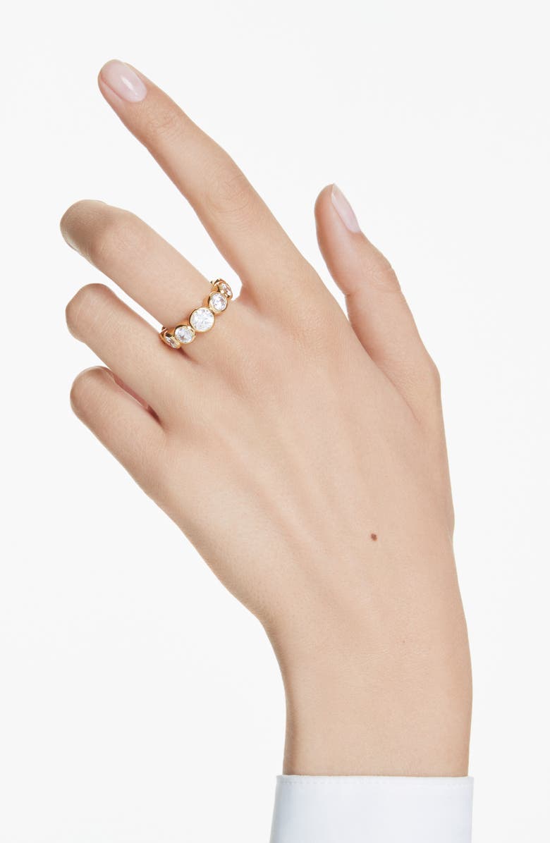 Swarovski Imber Crystal Graduated Eternity Ring, Alternate, color, White/ Gold