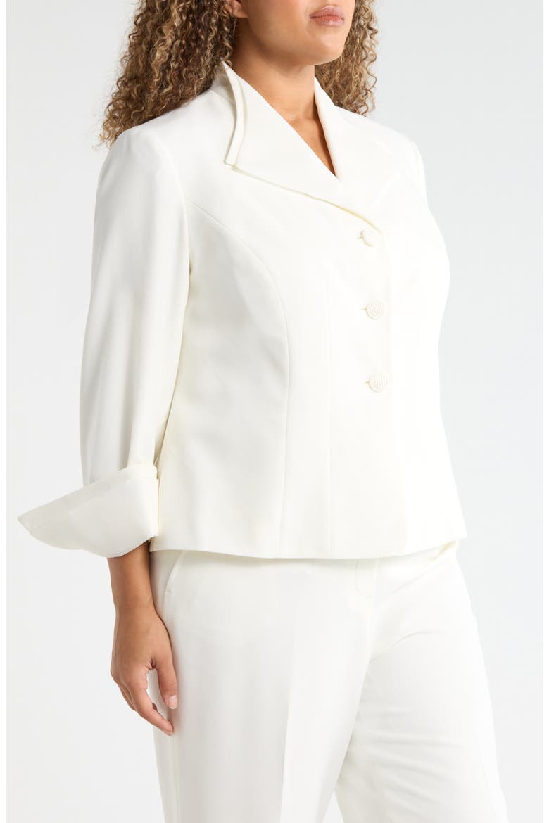 Winged Lapel Three-Button Blazer, Alternate, color, VANILLA ICE