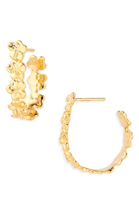 Forever Plumeria Small Hoop Earrings
