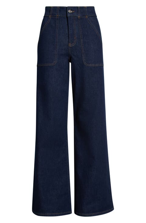 Modern Pocket High Waist Wide Leg Jeans