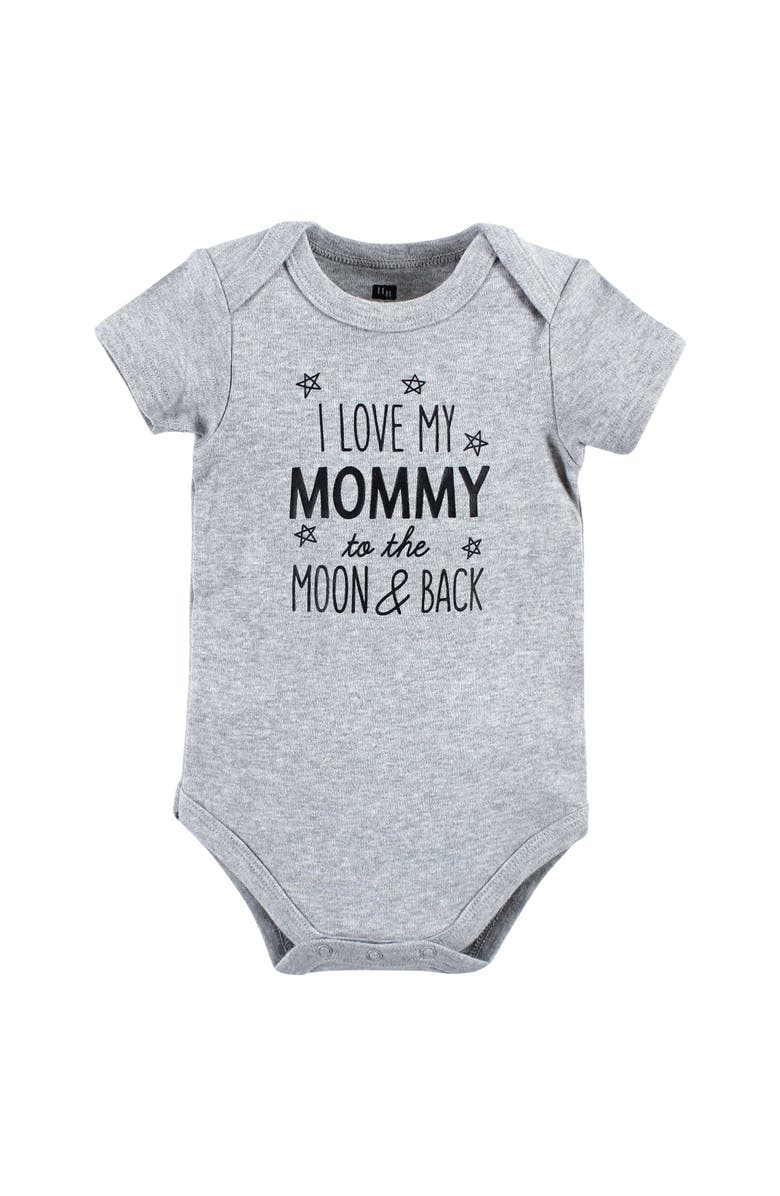 Hudson Baby Cotton 3-Piece Bodysuit Bundle, Alternate, color, Mom Dad Moon Back