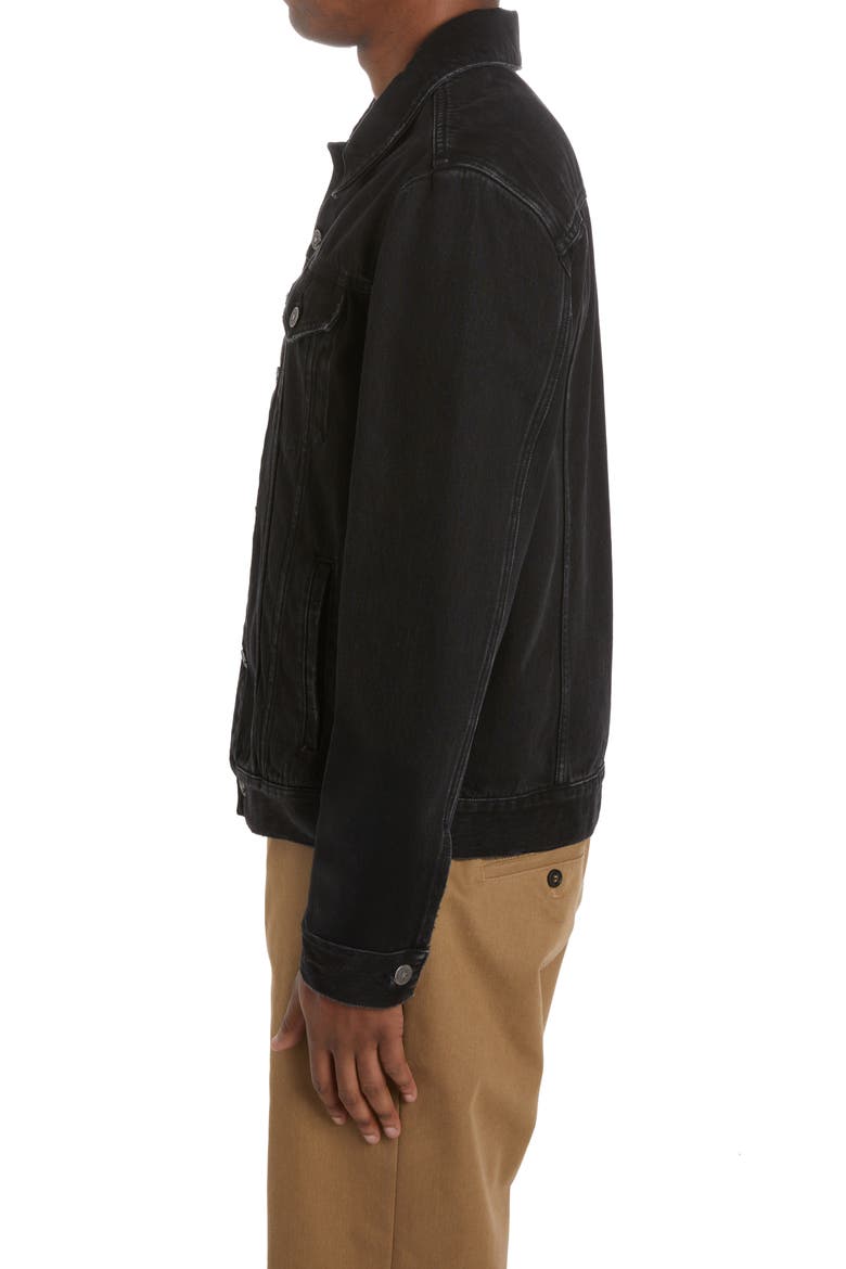 Logo Patch Denim Jacket, Alternate, color, BLACK