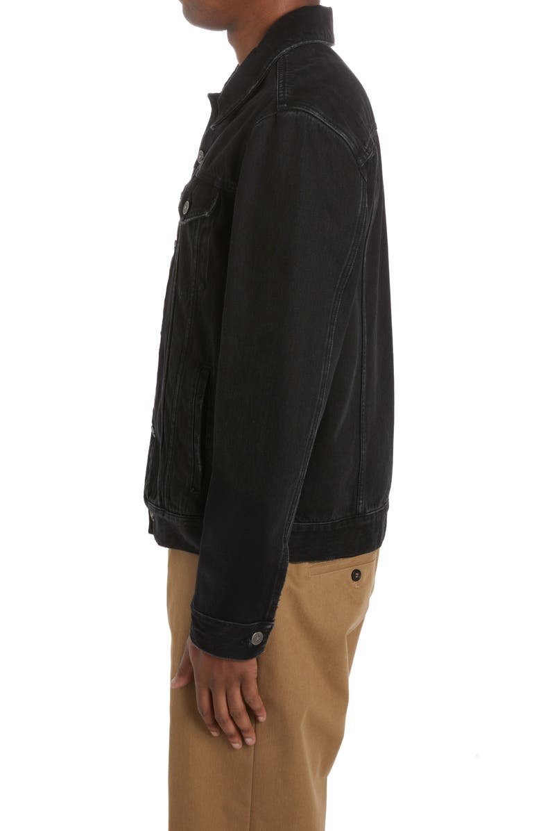 Golden Goose Logo Patch Denim Jacket, Alternate, color, Black