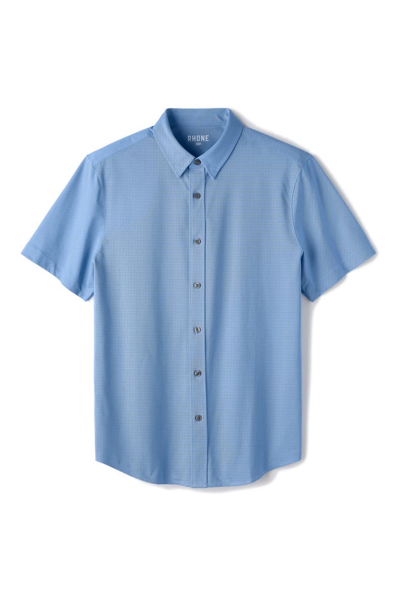 Commuter Slim Fit Short Sleeve Button-Up Shirt, Alternate, color, TRUE BLUE OXFORD