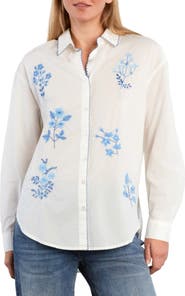 Billy T Poetic Floral Embroidered Button-Up Shirt