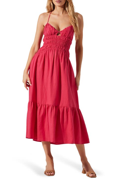 Eleni Tiered Linen & Cotton Midi Dress