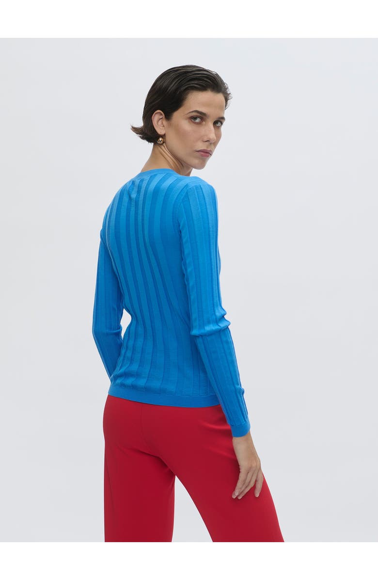 Callas Milano Rione V-Neck Rib Sweater, Alternate, color, Sea Blue