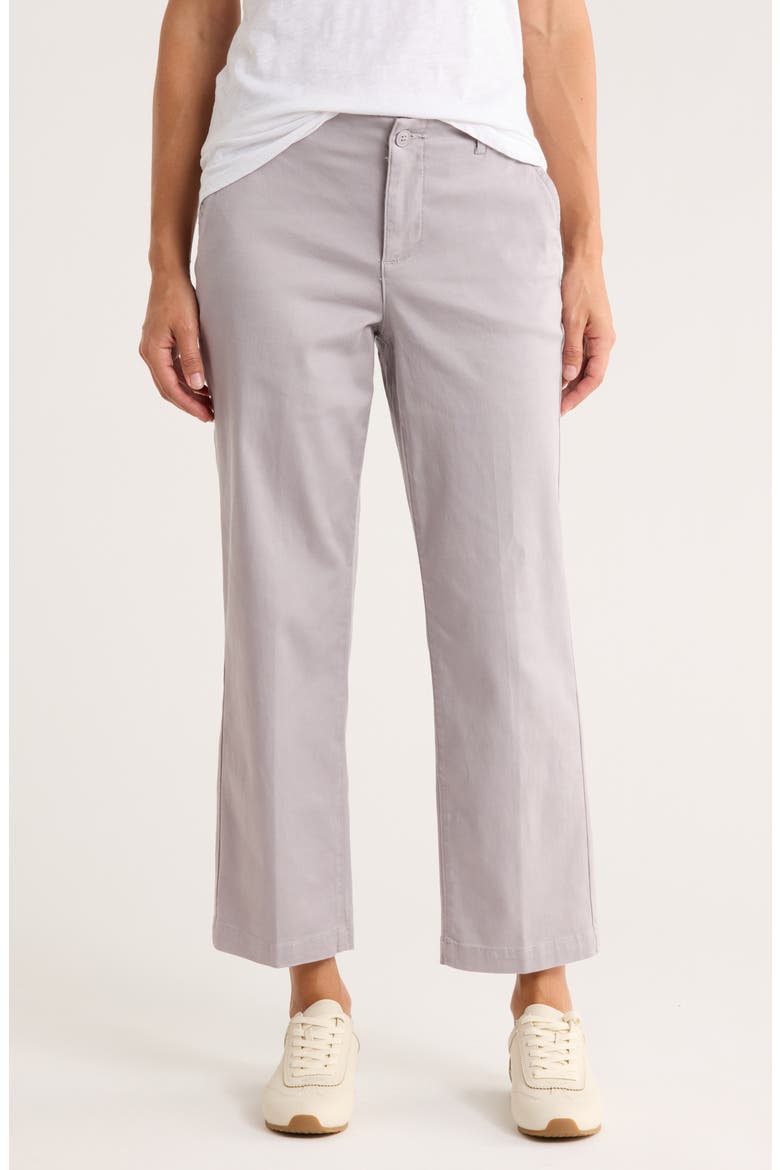 Marilyn Ankle Straight Leg Twill Pants, Main, color, PEARL GREY