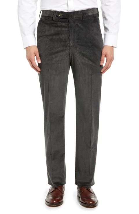 Luxury Italian Corduroy Flat Front Pants (Regular & Big)