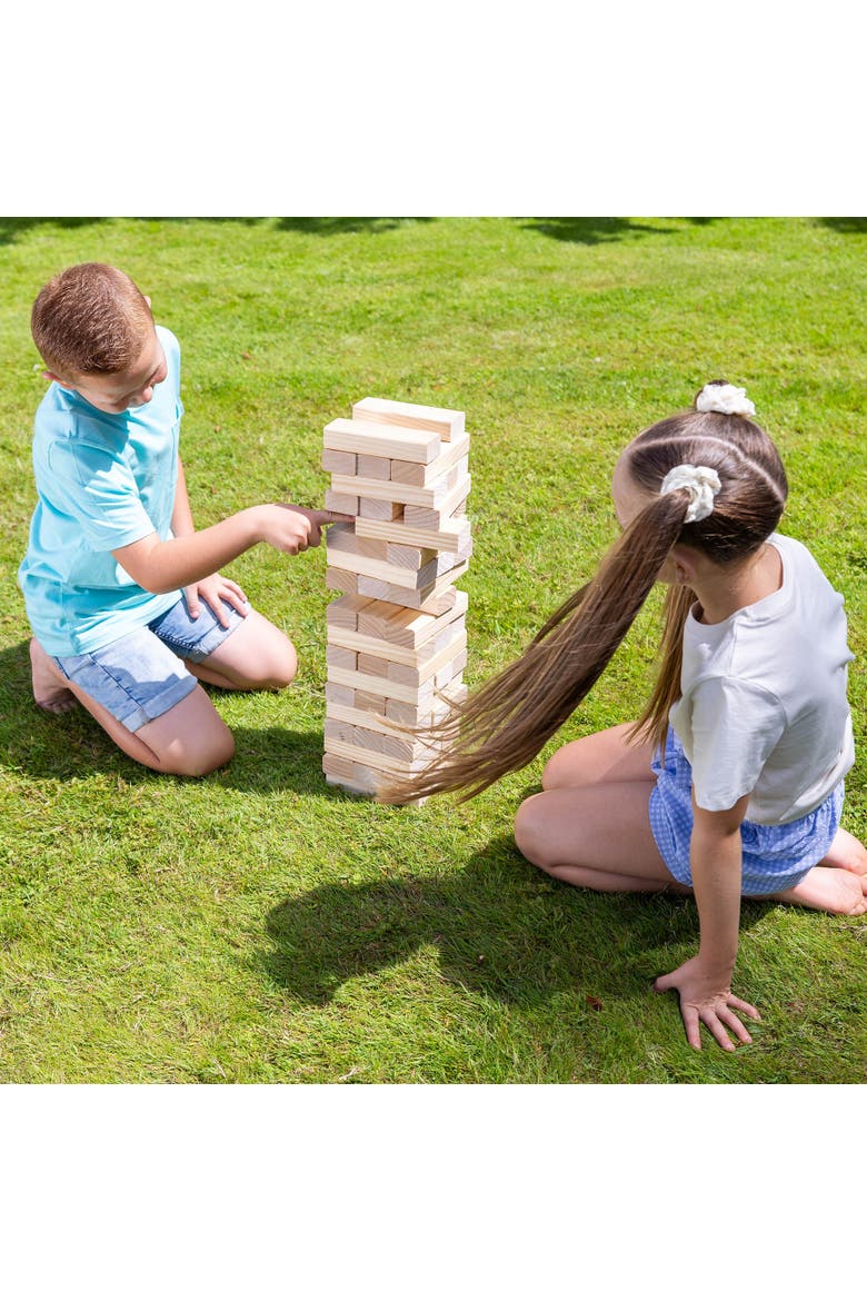 Giant Stack N Fall Wood Block Game Bag Family, Alternate, color, Multicolored