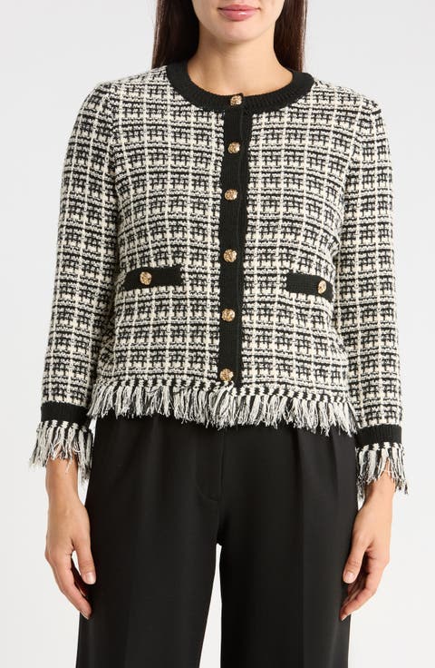 Tweed Fringe Cardigan