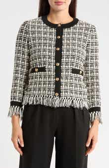 Tweed Fringe Cardigan