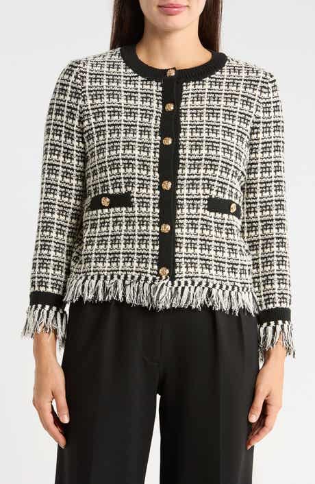 Tweed Fringe Cardigan