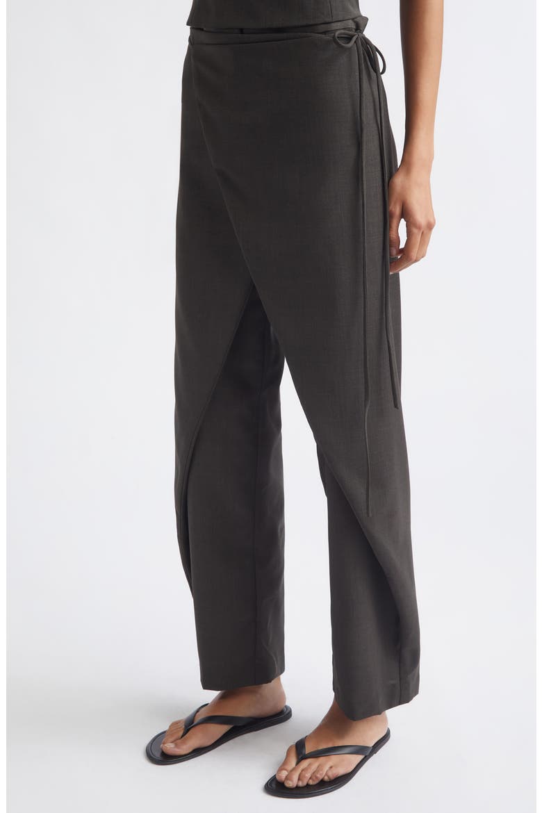 Wrap Rouleau Wool Blend Pants, Alternate, color, UMBER