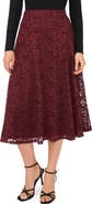 Halogen® Lace Godet Midi Skirt