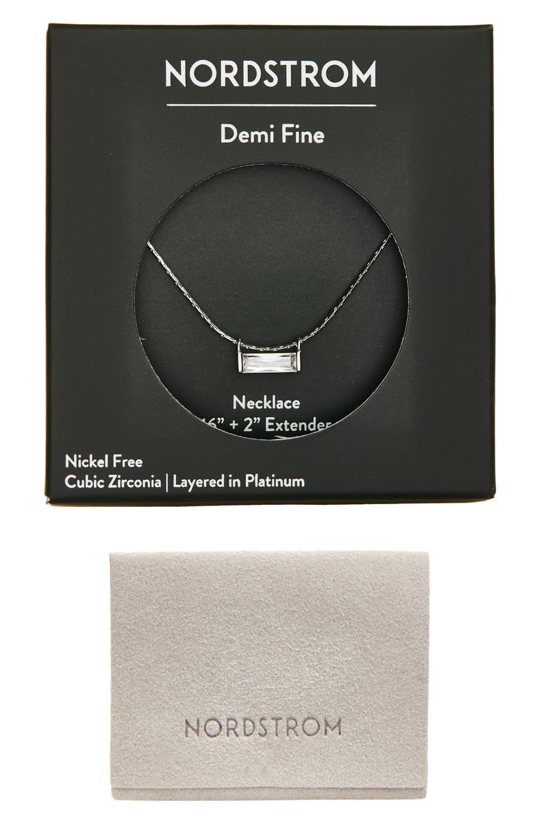 Nordstrom Cubic Zirconia Bar Necklace, Alternate, color,