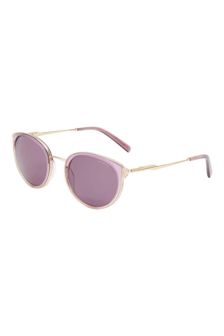 50mm Gradient Round Sunglasses, Alternate, color, LILAC